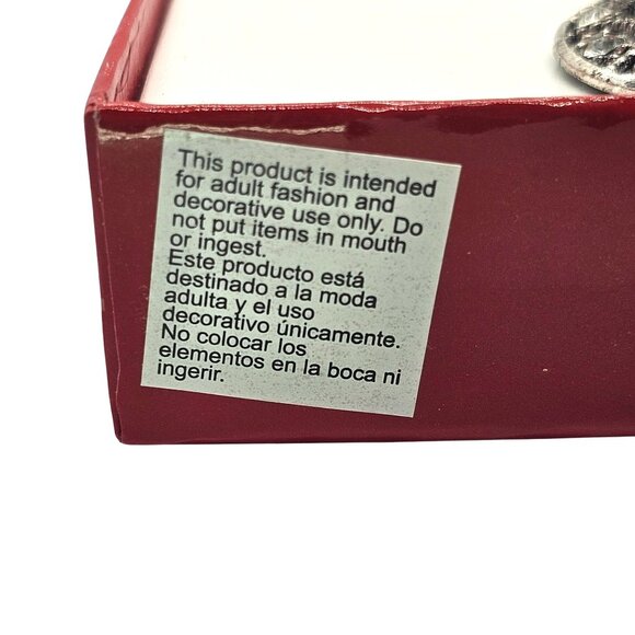 Silver Tone Necklace & Earring Set Faux Mother Of Pearl Enamel - Picture 8 of 13